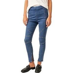 Free People Bella moto midrise skinny jeans zip up ankles 27 nwt!
